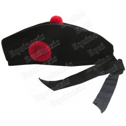 Couvre-chef maçonnique – Glengarry noir avec cocarde rouge – Taille 60