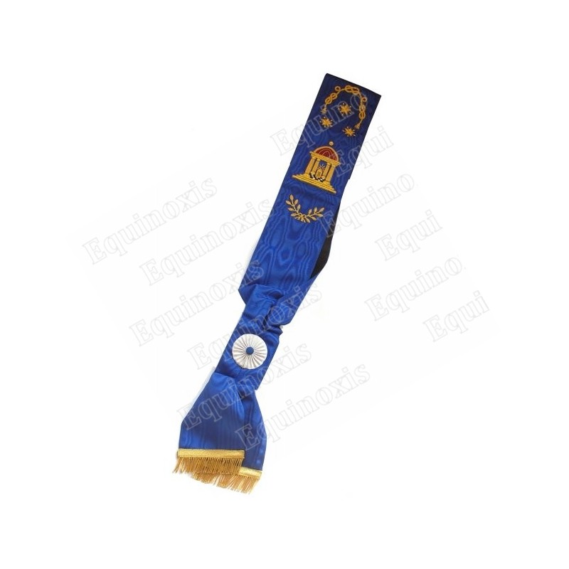 Echarpe maçonnique moirée – Rite Opératif de Salomon – Maître – Brodé main