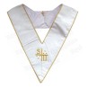Sautoir martiniste moiré – Supérieur Inconnu Initiateur (SII) –  Blanc – Brodé main