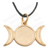 Pendentif symbolique – Triple lune – Or vif