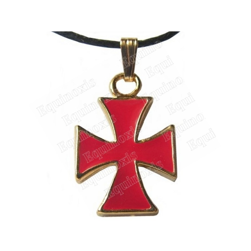 Pendentif templier – Croix templière émaillée rouge