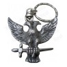 Porte-clefs maçonnique – Aigle bicéphale – Argent patiné
