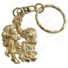 Porte-clefs maçonnique – Apprenti taillant sa pierre – Or vif