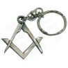 Porte-clefs maçonnique – Equerre et compas – Argent patiné