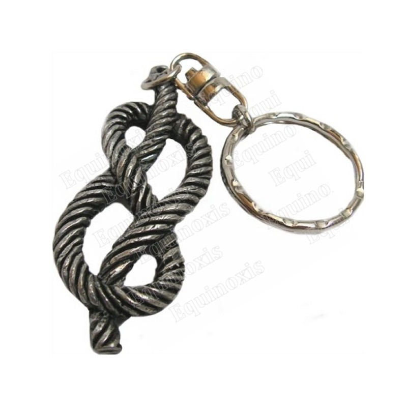 Porte-clefs maçonnique – Lacs d'amour – Argent patiné