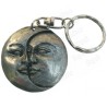 Porte-clefs maçonnique – Lune et soleil – Argent patiné