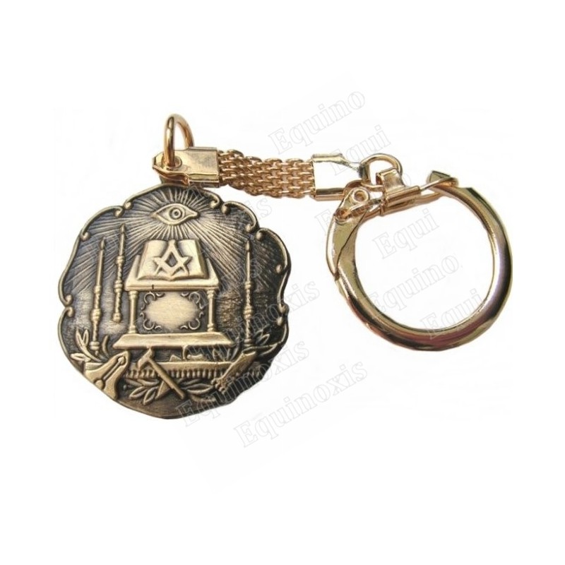 Porte-clefs maçonnique – Temple – Bronze antique