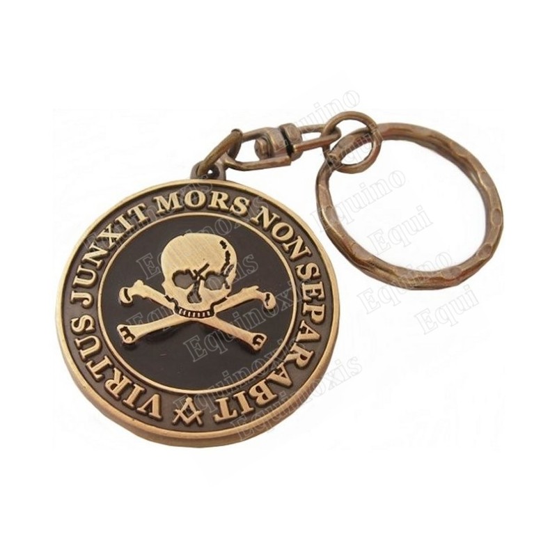 Porte-clefs maçonnique – Virtus Junxit Mors Non Separabit – Bronze antique