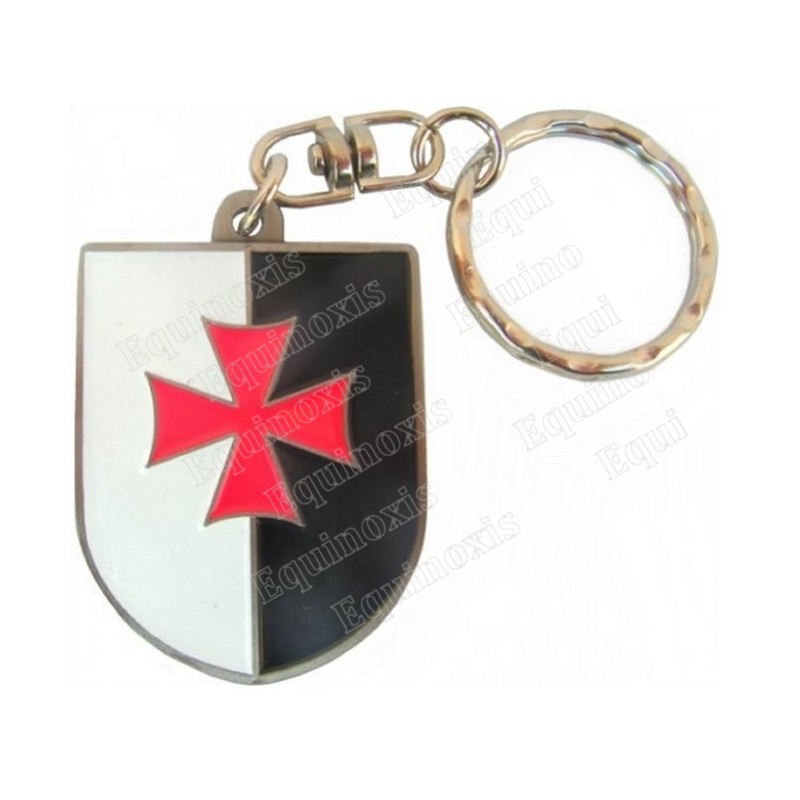 Porte-clefs templier – Blason beaucéant émaillé