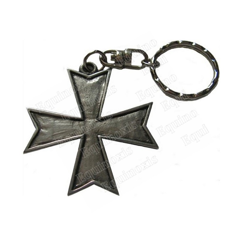 Porte-clefs templier – Croix templière – Argent patiné