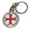 Porte-clefs templier – Croix templière pattée rentrée émaillée rouge avec devise