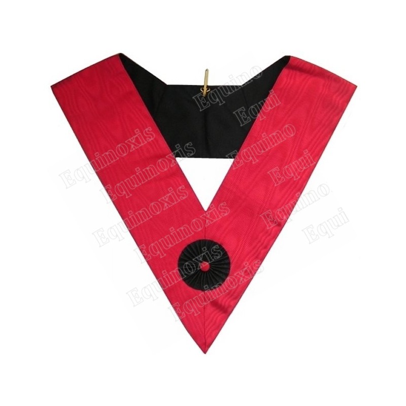 Sautoir maçonnique moiré – Grand Chapitre Français – Chevalier Rose-Croix