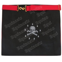 Tablier maçonnique en cuir – REAA – Maître – 3 cocardes