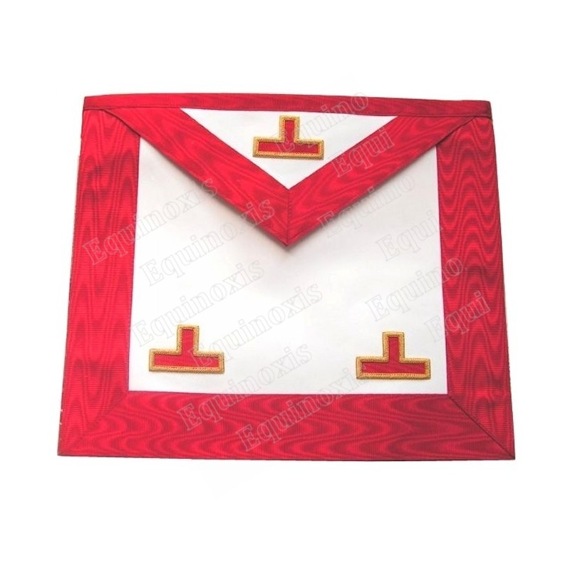 Tablier maçonnique en cuir – REAA – Vénérable Maître – 3 taus