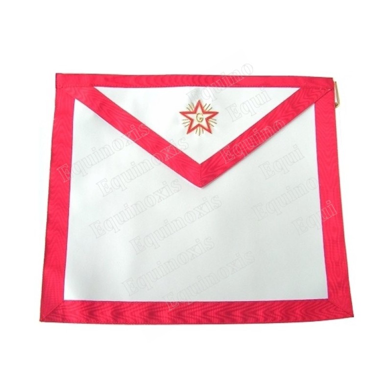 Tablier maçonnique en cuir – REAA – Compagnon – Etoile flamboyante + G