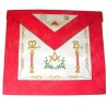 Tablier maçonnique en cuir – REAA – Maître – Colonnes + Lune et soleil + MB + Lacs d'Amour