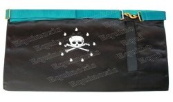 Tablier maçonnique en faux cuir – Rite Français Groussier – Maître – MB