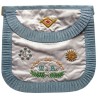 Tablier maçonnique en satin – Rite Français Traditionnel – Maître 2 – Bords arrondis 