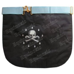 Tablier maçonnique en satin – Rite Français Traditionnel – Maître 2 – Bords arrondis 
