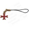 Bijou de mobile templier – Croix templière pattée rentrée émaillée rouge