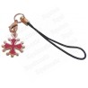Bijou de mobile occitan – Croix occitane émaillée rouge – Or vif 