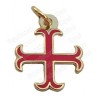 Pendentif templier – Croix ancrée émaillée rouge