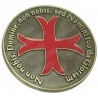 Presse-papiers templier – Croix templière avec devise 3D – Bronze antique
