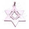 Pendentif judaïque – Etoile de David avec Equerre et compas – Argent vif