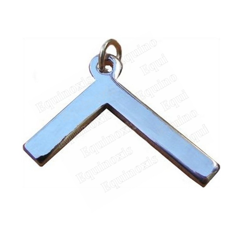 Pendentif maçonnique – Equerre – Argent vif