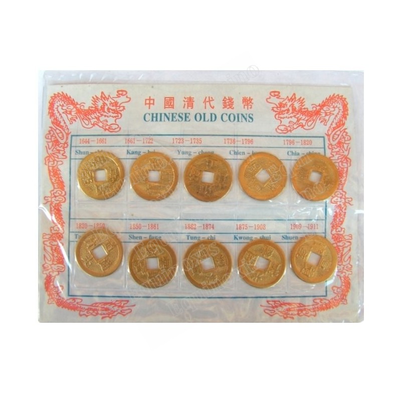 Set de pièces Feng-Shui – Set de 10 pièces chinoises packagées