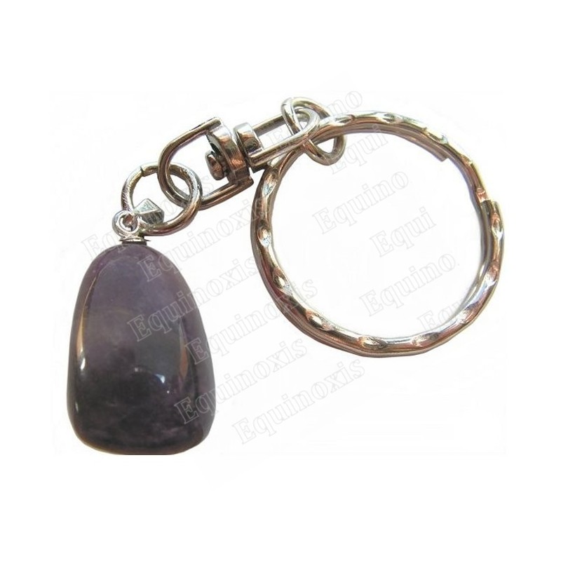 Porte-clefs pierre – Pierre roulée – Améthyste