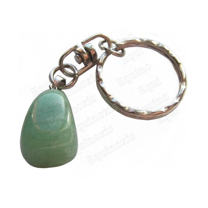 Porte-clefs pierre – Pierre roulée – Aventurine verte