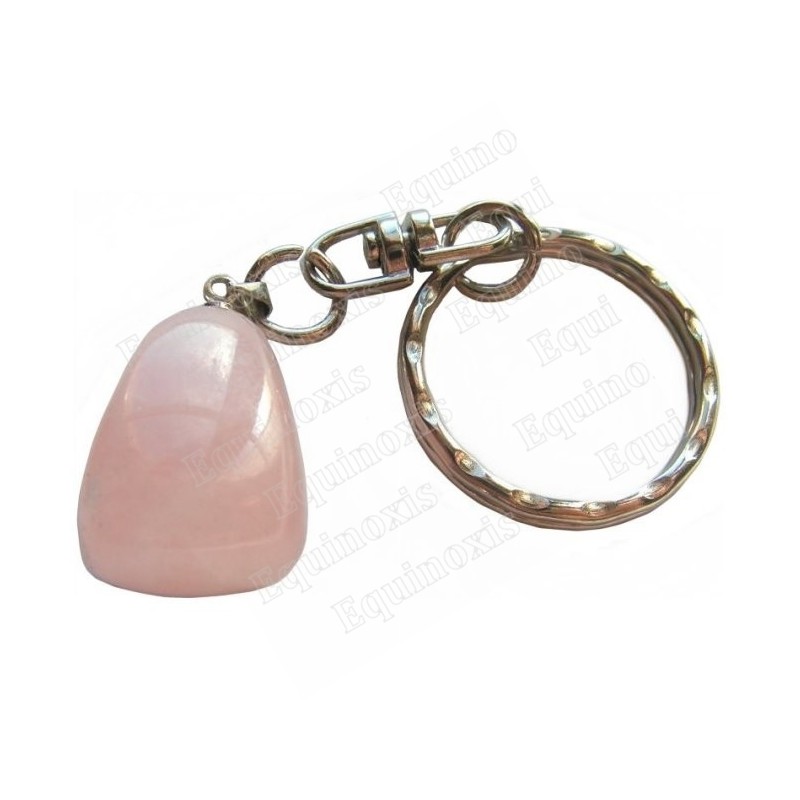 Porte-clefs pierre – Pierre roulée – Quartz rose