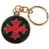 Porte-clefs occitan – Croix occitane émaillée rouge sur fond noir