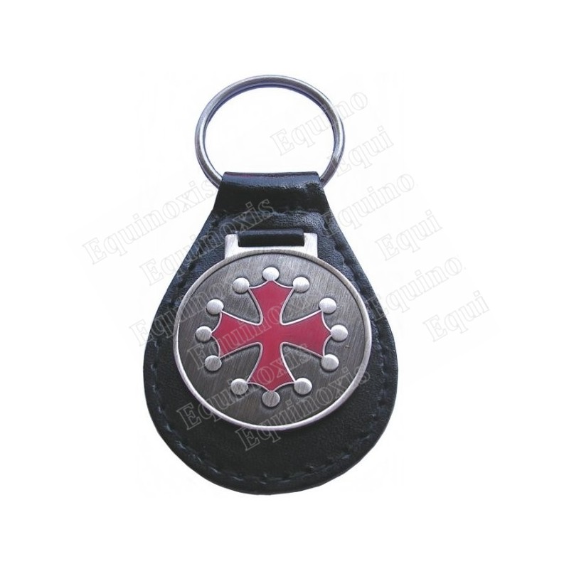 Porte-clefs cuir occitan – Croix occitane