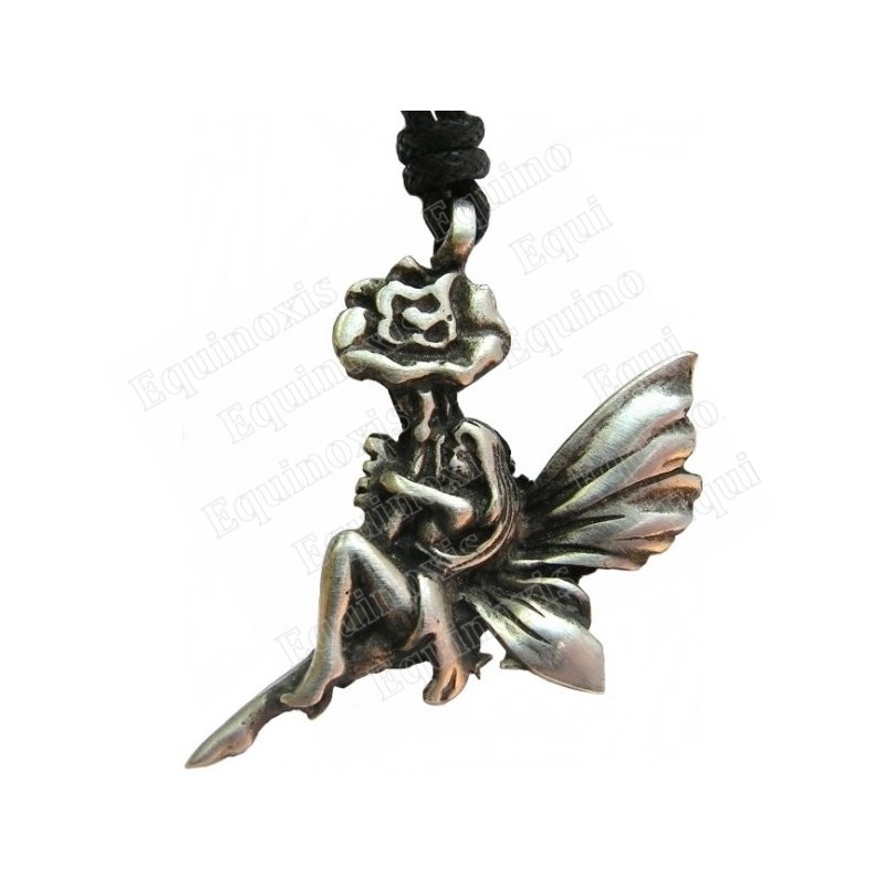 Pendentif fée – Fée avec rose