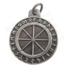 Pendentif symbolique – Roue runique – Argent patiné