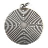 Pendentif symbolique – Labyrinthe de Chartres – Argent patiné