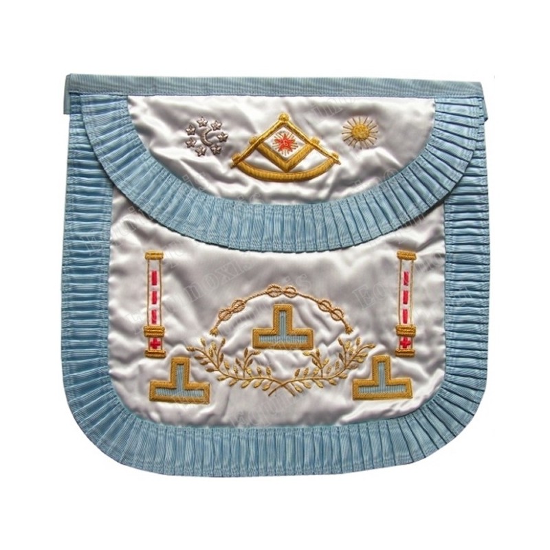 Tablier maçonnique en satin – Rite Français Traditionnel – Vénérable Maître