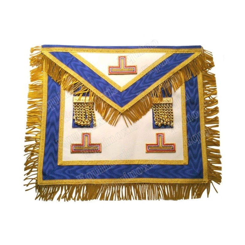 Tablier maçonnique en cuir – GLNF – Grande tenue provinciale – Brodé main