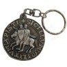 Porte-clefs templier – Sceau templier – Argent patiné – Vente grossiste