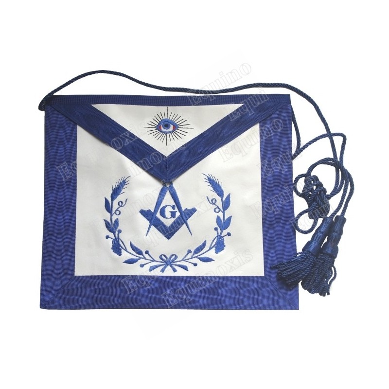 Tablier maçonnique en cuir – Rite York – Maître – Equerre et Compas + G