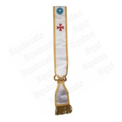 Echarpe maçonnique moirée – CBCS – Croix templière – Franges dorées