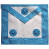 Tablier maçonnique en cuir – Rite Français Groussier – Maître – 3 cocardes