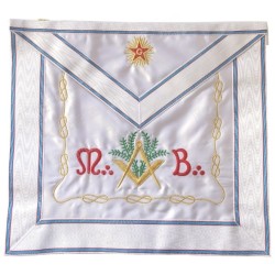 Tablier maçonnique en satin – GLFF – Conseillère du Conseil Fédéral – Brodé machine
