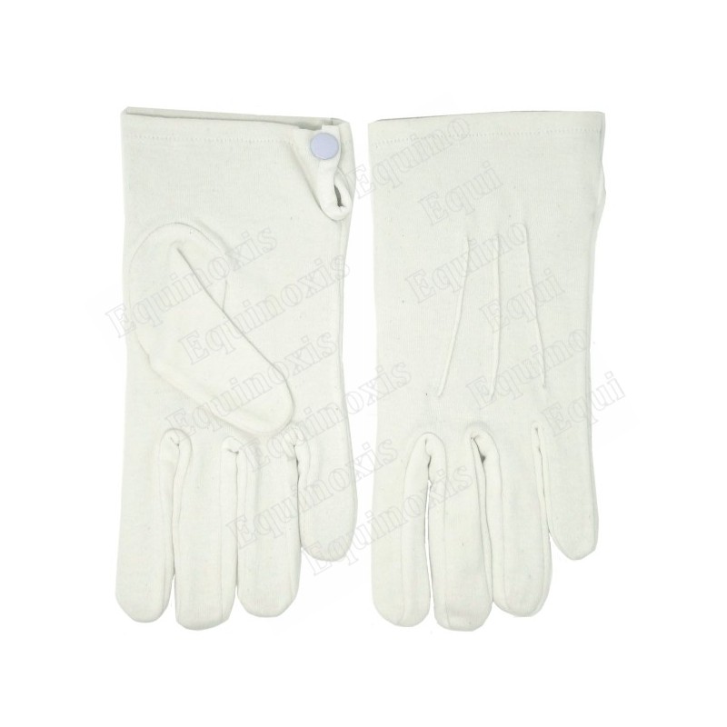 Gants maçonniques coton – Gants trois bandes – Taille XL