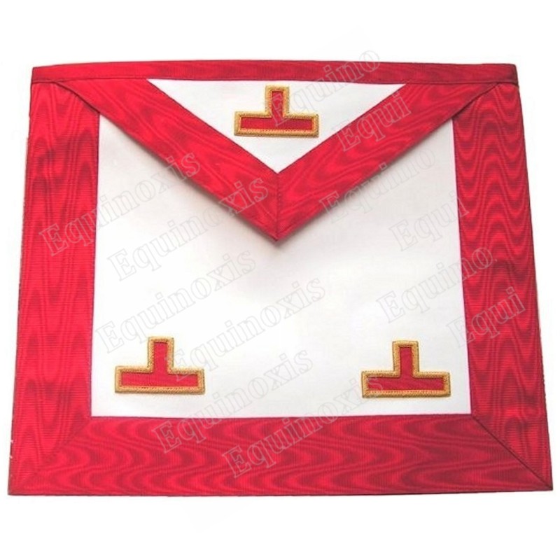 Tablier maçonnique en cuir – REAA – Vénérable Maître – 3 taus