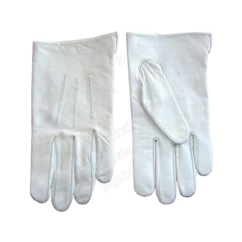 Gants maçonniques cuir – Blancs – Taille S