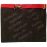 Tablier maçonnique en cuir – REAA – Maître – 3 cocardes + penderilles – Dos noir