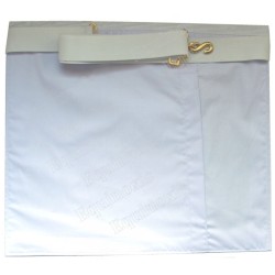 Tablier maçonnique en simili-cuir – Apprenti / Compagnon GLNF – 31,5 cm x 36 cm